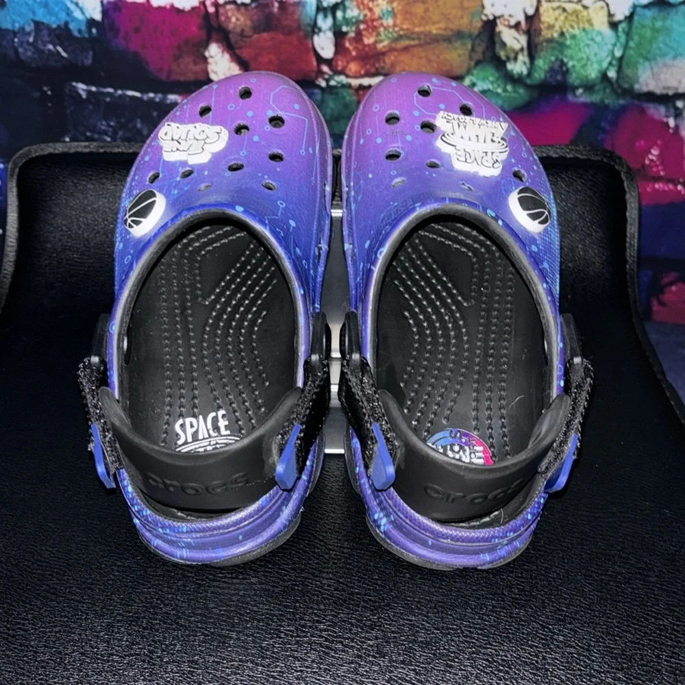 CROCS Kids Space Jam Blue and Purple Sandals - Picture 2 of 6